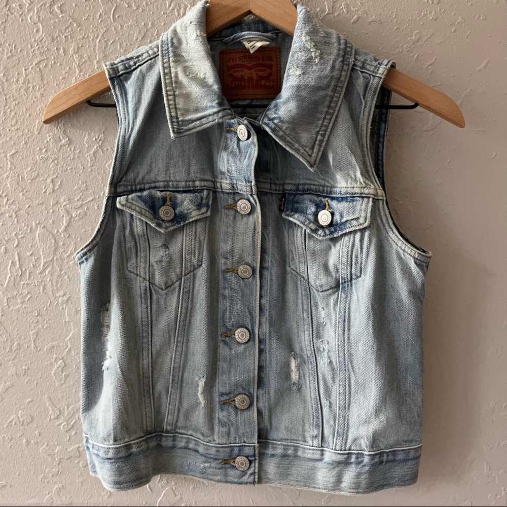 Levi’s Evil Eye Jacket Denim Vest Blue S - Picture 2 of 12